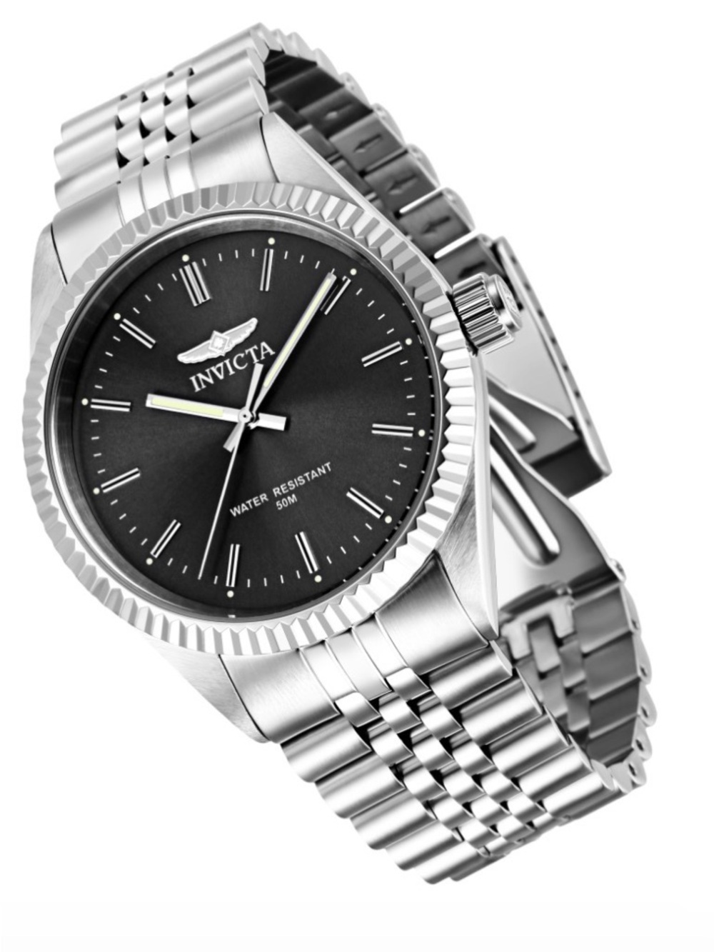 Invicta Specialty Silver Stainless Steel Watch with Charcoal Dial 43mm (29372)